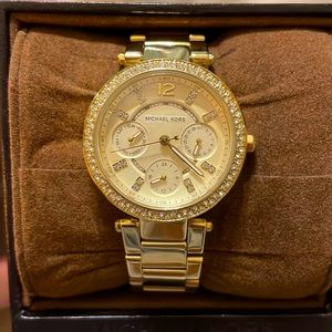 Gold rhinestone Michael Kors watch. Only worn a few times but time to let go